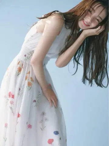 SNIDEL 스나이델 백리본 쉬폰 원피스 FLOWER 정품