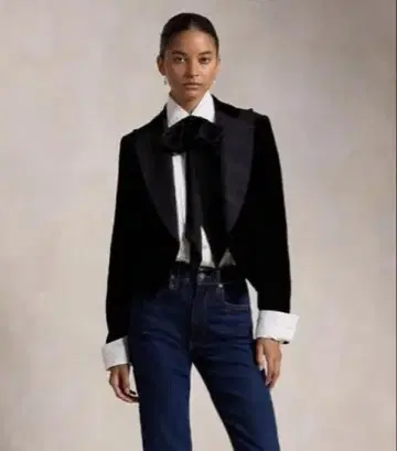 새상품급 Polo Ralph Lauren 블랙 벨벳 테일러드 자켓