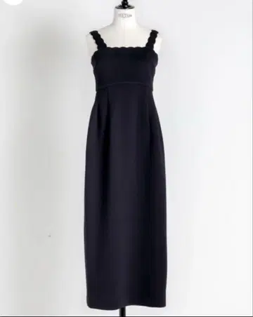 택 포함 carla 칼라 Lady 스캘럽 dress-Black 1