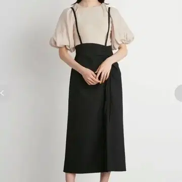 LILY BROWN 서스펜더 롱 스커트 베이지 사이즈 O