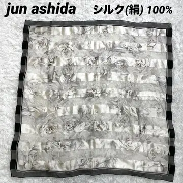 실크 100% jun ashida 준 아시다 대형 시어 스카프 비침 실크