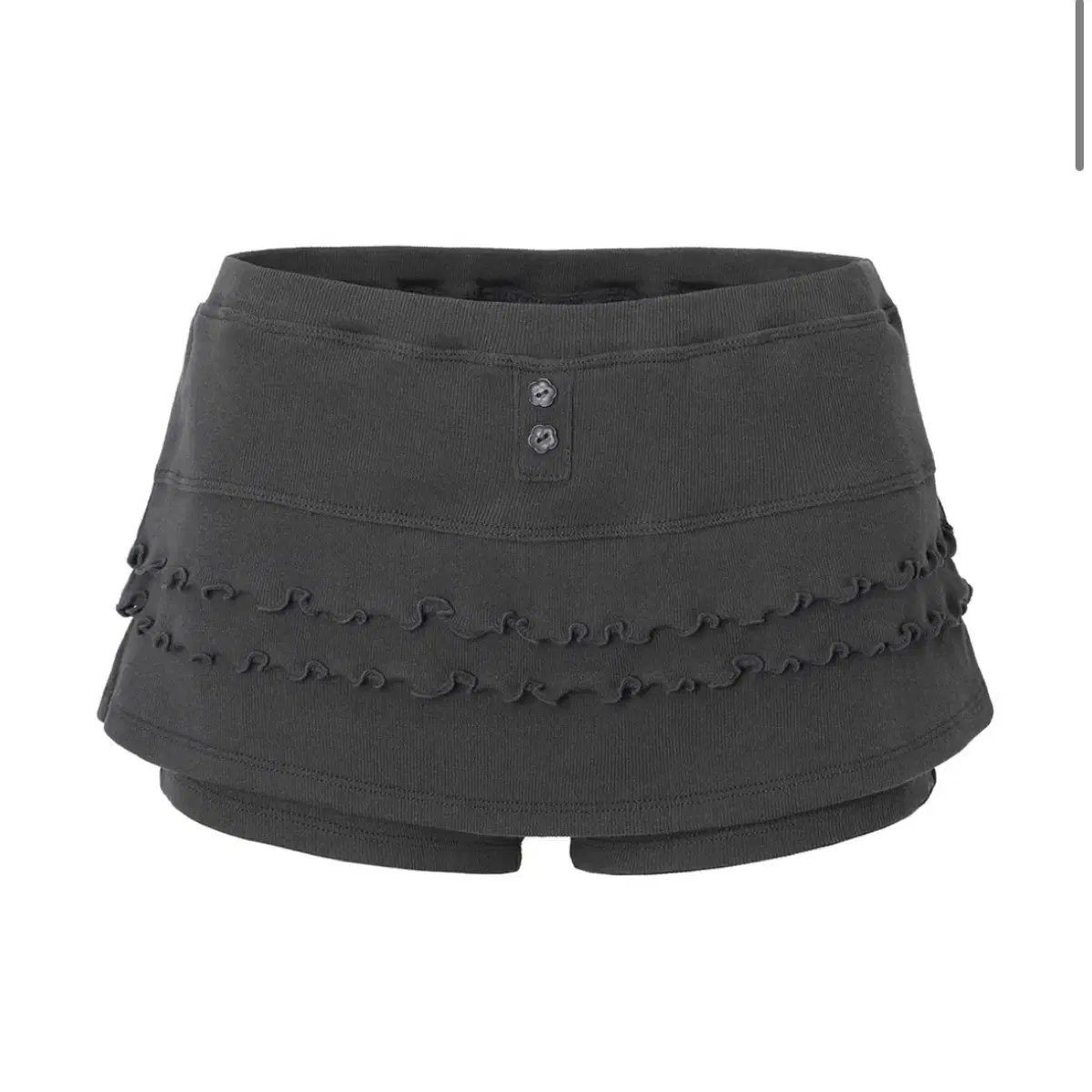 GLOWNY | 글로니 Glowny LULU RUFFLE MINI SKIRT Melange Gray L
