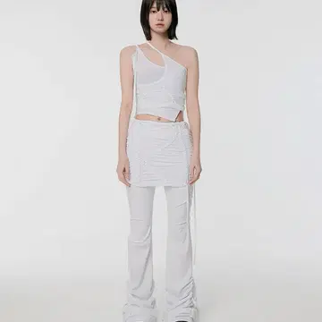韓国商品/FLARE UP Handmade Twisted Skirt Pants SET] Handmade Twisted Skirt Pants (FL-237_Black) - 감도 깊은