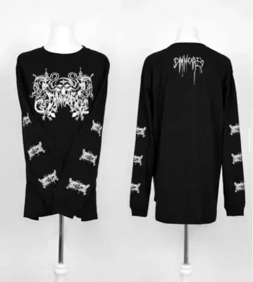 DimMoire 디무모아 Messy Bones 롱티 T셔츠 블랙