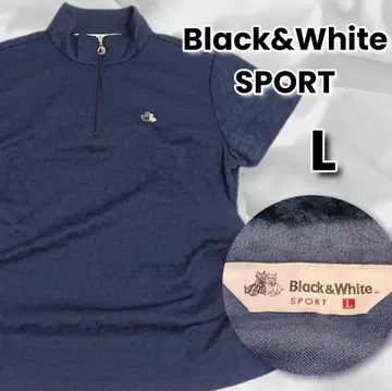 [ 새상품급 ] Black&White SPORT 골프웨어 하프 지퍼 L