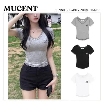 [MUCENT] SUNNIOR LACE V넥 HALF