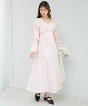 Sweet 플라워 원피스 M 핑크 패턴