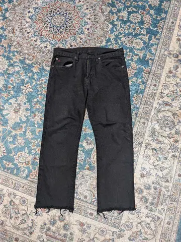 POLO 컷오프 블랙 스트레이트 데님 30/30