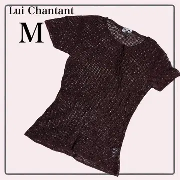 Lui Chantant 메쉬 니트탑 보르도 모리걸 라메