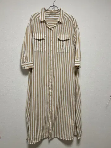루 비프 스트라이프 셔츠 원피스