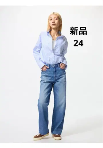 유니클로 와이드 스트레이트 청바지 24