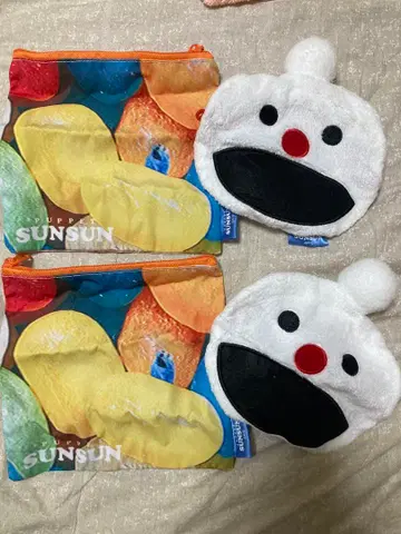 SUNSUN 버라이어티 컬렉션 논논 스퀘어 파우치 A 4개 세트