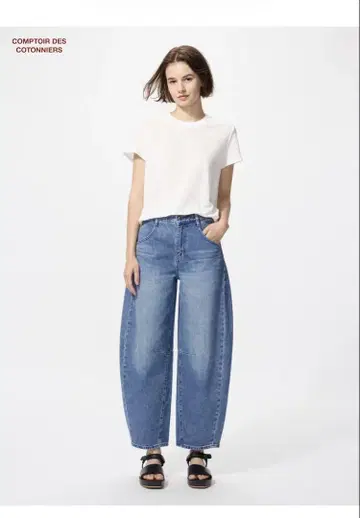 [새상품] 유니클로 배럴 레그 청바지 BLUE L 인심 보정 67cm