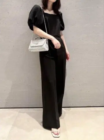 SNIDEL/스나이델 사이드 슬릿 올인원 블랙 M
