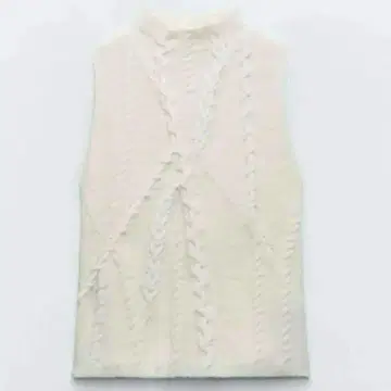 ZARA 케이블 니트 새상품 상의 슬리브리스