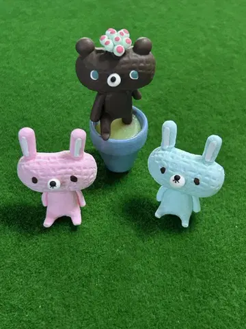 땅콩 오브제 미니어처 토끼 곰 땅콩 아트 3종류
