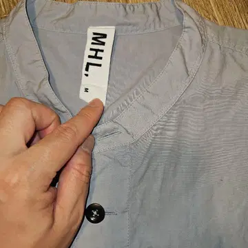 (새상품급) MHL. 반팔 워크 셔츠 M 라이트 그레이