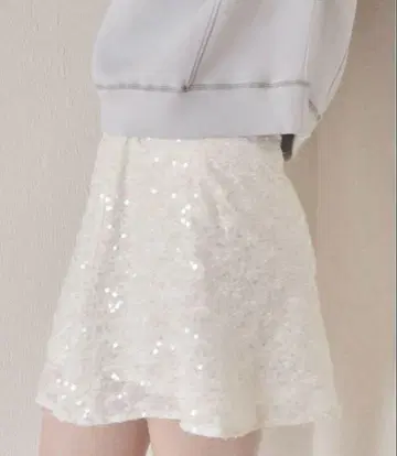 muguet spangle mini skirt White