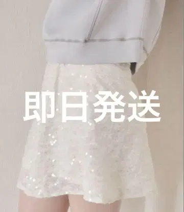 muguet spangle mini skirt White