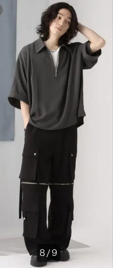 HARE DABO 루즈 하프 그레이 M 사이즈