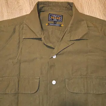 [새상품급] BEAMS 반팔 워크 셔츠 올리브