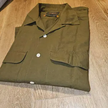 [새상품급] BEAMS 반팔 워크 셔츠 올리브