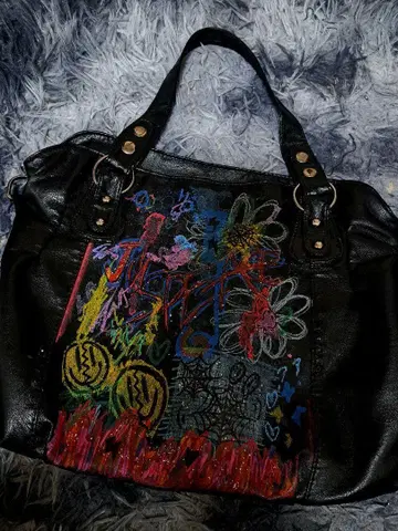 y2k opium fake leather handbag