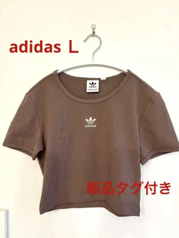 adidas 브라운 크롭 티셔츠 L