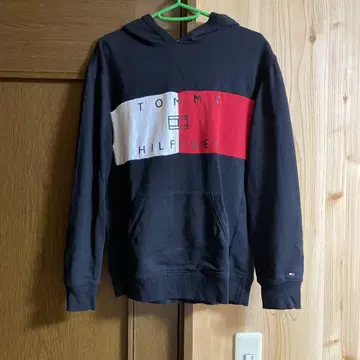 TOMMY HILFIGER 후드 부착 후드티 블랙/빨간색/화이트