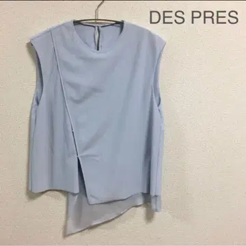 DES PRES 데프레 블라우스 스카이블루 비대칭 36
