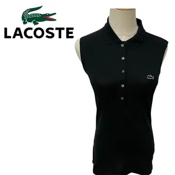 LACOSTE 블랙 슬리브리스 피케 셔츠 상의 새상품급 라코스테 블랙