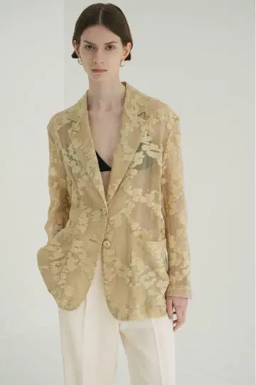 CLANE FLOWER SHEER JACQUARD JACKET