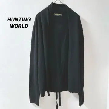 HUNTING WORLD 블랙 가디건 스팽글 로고