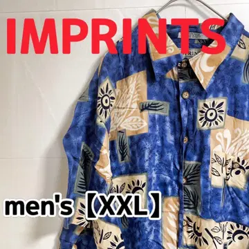Y413 [ IMPRINTS ] 올 패턴 반팔 셔츠 [ XXL ] 블루