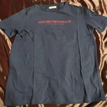 EMPORIO ARMANI 스윔웨어 반팔 셔츠 네이비