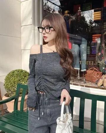 셰리미 원숄더 니트탑