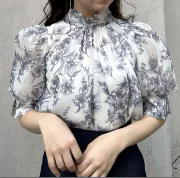 SNIDEL Sustaina 오간자 시스루 블라우스
