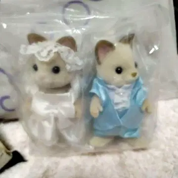 실바니아 웨딩 UK판 크림 고양이 신랑 신부