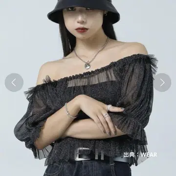[ PAGEBOY ] 라메 튤 숏 블라우스 페이지보이