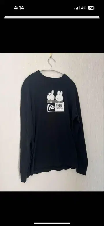 NEW ERA 블랙 롱T 미피 콜라보