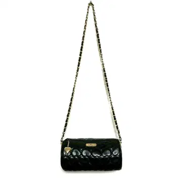 MOSCHINO 모스키노 체인 숄더백 하트 가죽 블랙