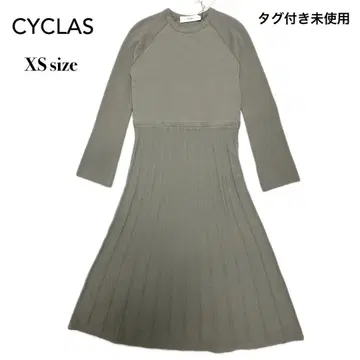 미사용 새상품 CYCLAS 울 A라인 롱 니트 원피스 XS