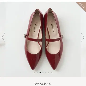[미사용 새상품] 다이애나 비쥬 펌프스 에나멜 빨간색 24.5cm