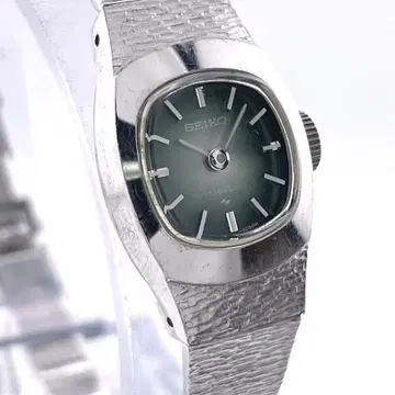 [작동] SEIKO 수동 와인딩 손목시계 브레스 워치 그린 실버