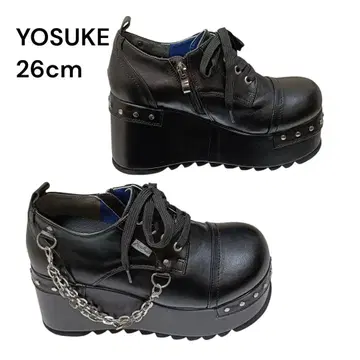 요스케 통굽 레이스업 슈즈 블랙 26cm