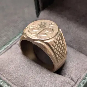 놋쇠 25호 남성용 우크라이나산 다람쥐 무늬 시그넷 반지 빈티지