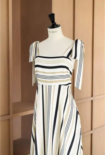 Cordelia Striped Ribbon Dress