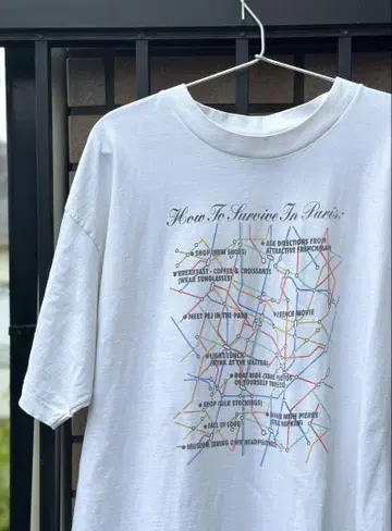 90년대 Paris metro 아트 셔츠 빈티지