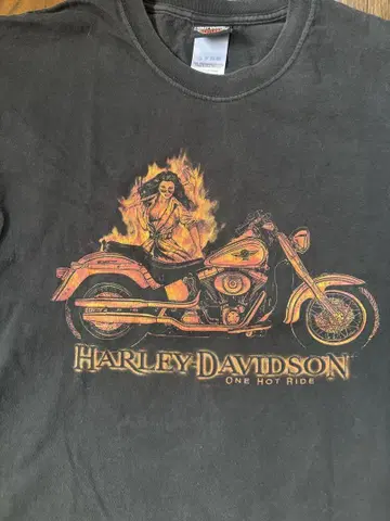 Harley-Davidson 티셔츠 L 사이즈 블랙 구제 의류 USA 제