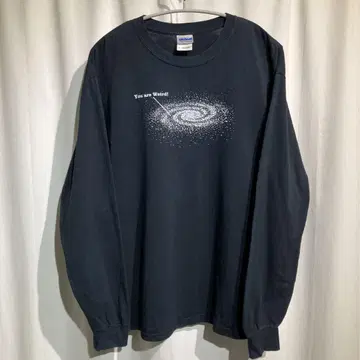 00's [ gildan ] 우주 롱 슬리브 티셔츠 블랙